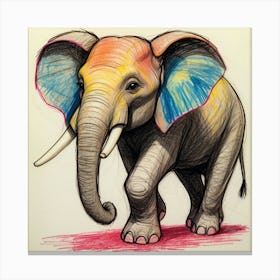 Elephant Drawing 1 Canvas Print