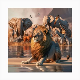 A Captivating 3d Render Of A Serene Wildlife Scene Za7ilym6rpu5wkekydbela X1idhxhusu260eu0myfcva Canvas Print