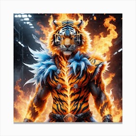 King tiger with a body of flames  Canvas Print