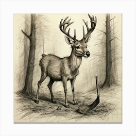 Deer In The Woods 124 Canvas Print