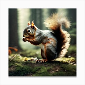 Squirrel In The Forest 220 Canvas Print