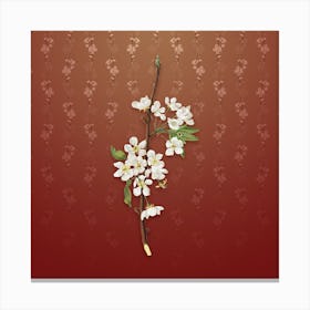 Vintage Musky Pear Botanical on Falu Red Pattern n.1106 Canvas Print