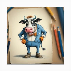 Cartoon Cow 21 Canvas Print