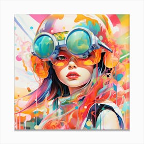 Girl With Goggles Canvas Print