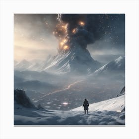 Of A Snowy Mountain Canvas Print