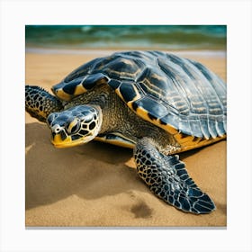 Turtle On The Beach 1 Canvas Print