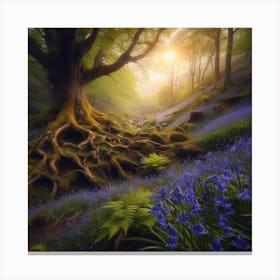 Bluebells In The Forest 5 Canvas Print