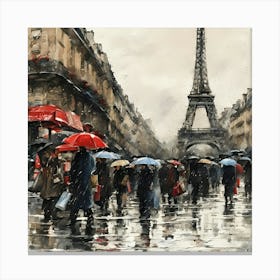 Paris In The Rain on a Friday Canvas Print