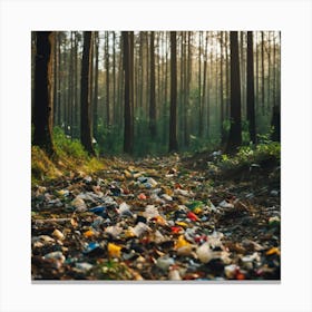 Trash In The Forest Canvas Print