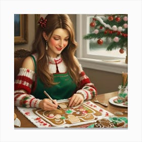 Christmas In The Kitchen Canvas Print