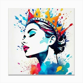 pop art watercolour flower girl 8 Canvas Print