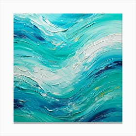 Abstract Turquoise Waves Embracing A Fresh Nautical Texture Gently Lapping Across The Canvas Blend (3) Canvas Print