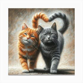 Two Cats In Love 3 Canvas Print