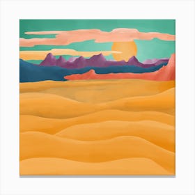Desert Landscape Painted Texture Nature Art Canvas Print