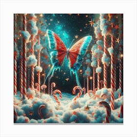 Candy Canes And Butterflies 1 Canvas Print