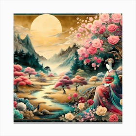 Creative Geisha Illustration 77 Canvas Print