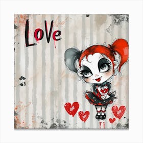 Valantines Day Baby Harley Quinn Canvas Print