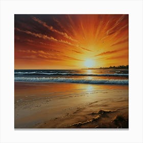 Sunset On The Beach 3 Canvas Print