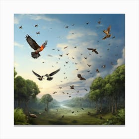 Birds In Flight Canvas Print