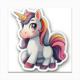 Unicorn Sticker 75 Canvas Print