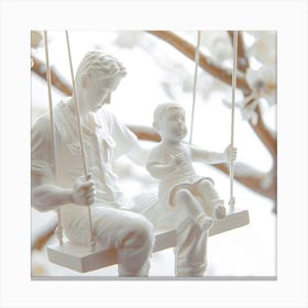 Father And Son On Swing Canvas Print