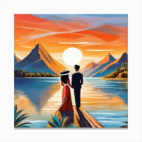 Romantic Sunset Canvas Print
