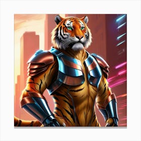 Futuristic Tiger Canvas Print