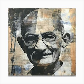 Gandhi Mahatma India Collage Vintage Canvas Print