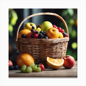 Eden's Basket: The Allure of Tropical Fruits Canvas Print