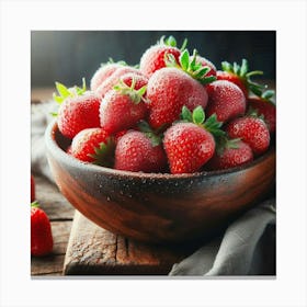 Strawberries In A Bowl 2 Canvas Print