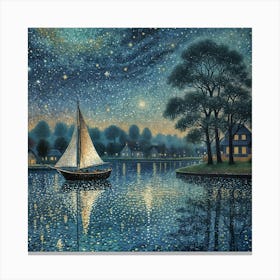 Night On The Water Canvas Print