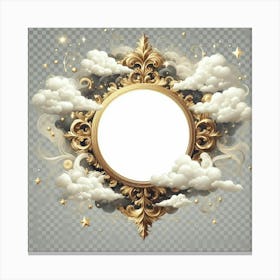 Frame With Clouds And Stars Canvas Print