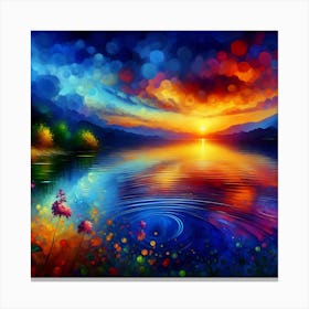 Sunset By The Lake Canvas Print