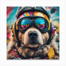 Dog In Goggles Canvas Print