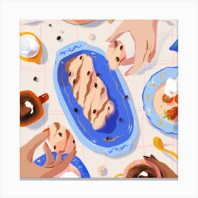 A sweet meal with friends Canvas Print