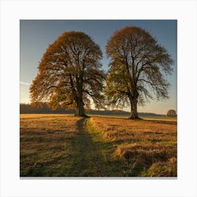 Two Trees In A Field 1 Canvas Print