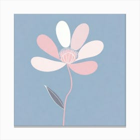 A White And Pink Flower In Minimalist Style Square Composition 631 Canvas Print