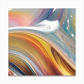 Abstract Painting Colorful Waves Canvas Print