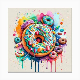 Donuts are an American-origin dessert Watercolor 4 Canvas Print