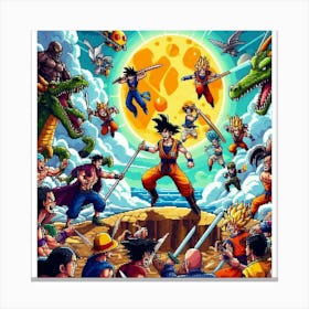 Dragon Ball Z vs One Piece 6 Canvas Print