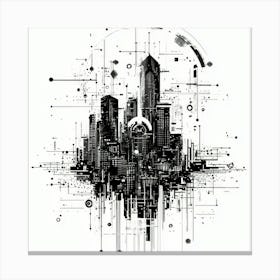 Cityscape.Generated AI. Wall Art Print Canvas Print