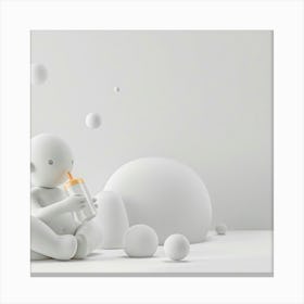 Baby Boy Holding Bottle Canvas Print