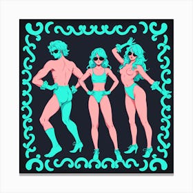 Three Girls In Bikinis 4 Canvas Print