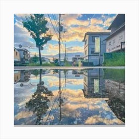 Reflection In A Puddle Canvas Print