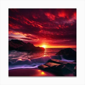 Sunset On The Beach 605 Canvas Print