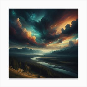 Sky Over A River Canvas Print