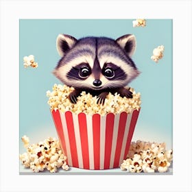 Popcorn Raccoon Canvas Print