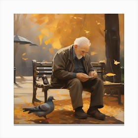 Old Man In The Park Canvas Print