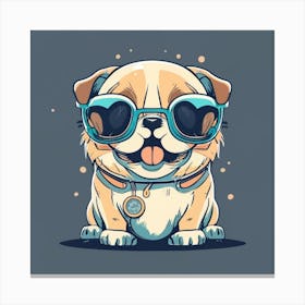 Cute happy dog Canvas Print