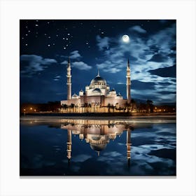 Islamic Mosque At Night 23 Canvas Print